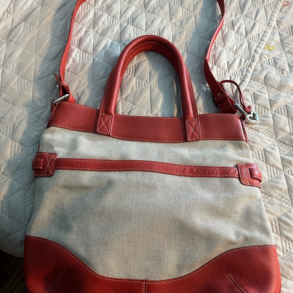 Brighton Red and Cream Satchel Bag